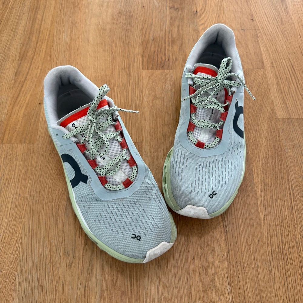 On Cloud Women's 9.5 CloudMonster Lace Up Running Sneakers Glacier Meadow